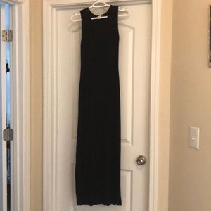 All black maxi dress with two slits